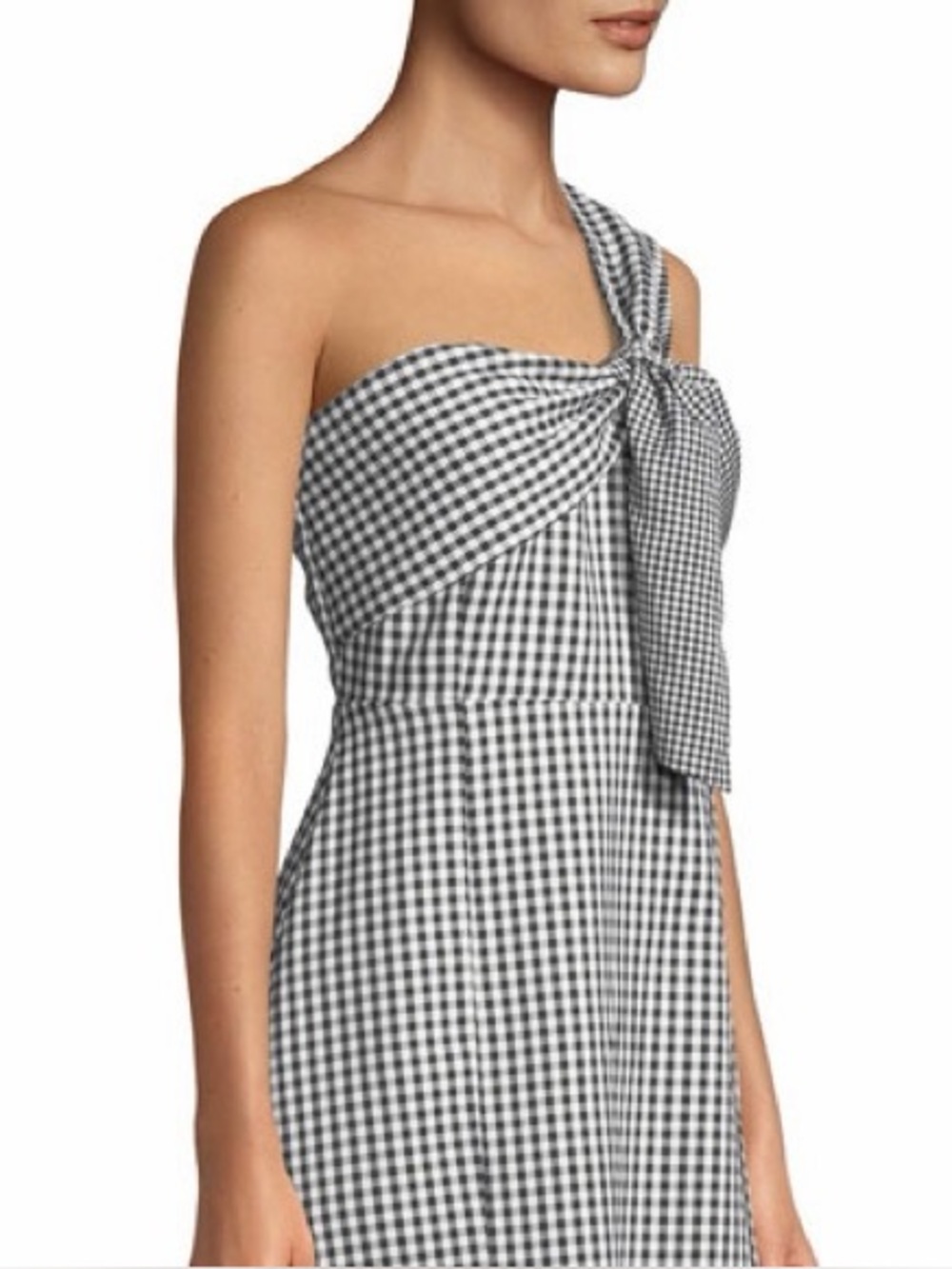 Sam Edelman Black & White Gingham Dress with Bow Detail